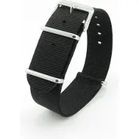 Kaiser Premium Black Nato strap 20mm - Horlogeband Zwart