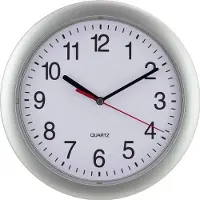 Eurotime 22222 Kwarts Wandklok 25 cm x 25 cm Zilver