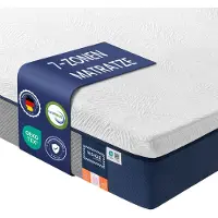 Vasagle Gel-traagschuimmatras van 140 x 200 cm met ergonomische ondersteuning - 200 x 140 x 20 cm - Blauw