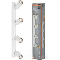 Osram LED-spot Octagon, 4 x 3,4W, GU10, 920lm, wit, kleurtemperatuur 2.700K, warmwitte lichtkleur, tijdloos design, verwisselbare LED-lamp, ideaal voor binnenruimtes, CRI 90, verstelbare koppen