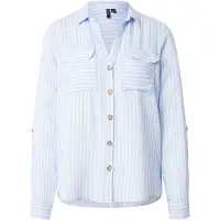 Vero Moda Blouse 'VMBUMPY' lichtblauw / wit