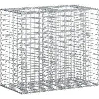 vidaXL Gabionen verhoogde border, 90 x 50 x 80 cm, verzinkt staal, zilver