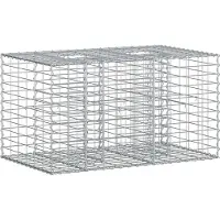 vidaXL Gabionen verhoogde border, 100 x 60 x 55 cm, verzinkt staal, zilver