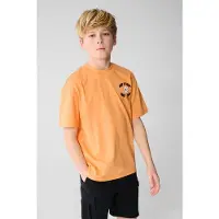 Shoeby T-shirt met backprint oranje Jongens Katoen Ronde hals Backprint - maat 110/116