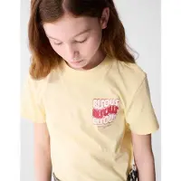 Shoeby T-shirt lichtgeel met glitter Meisjes Katoen Ronde hals Printopdruk - maat 98/104