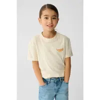 Shoeby T-shirt met backprint ecru Meisjes Katoen Ronde hals Printopdruk - maat 110/116
