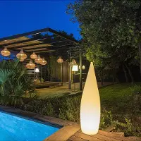 Lumisky Lampadaire extérieur sans fil CLASSY Blanc Polypropylène H120CM