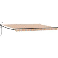vidaXL Elektrisch Uitschuifbare Zonneluifel Blauw en Oranje 4 × 3 m
