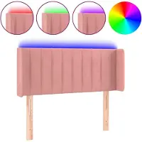vidaXL Hoofdbord LED 83x16x78/88 cm fluweel roze