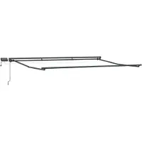 vidaXL Handbediende luifel met LED's Beige en Antraciet 4 x 2 m