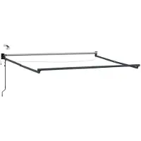 vidaXL - Elektrisch - Uitschuifbare - Zonneluifel - Blauw - en - Wit - 3,5 - x - 2,5 - m