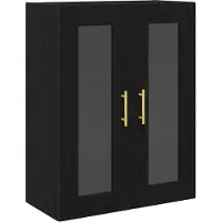 vidaXL Highboard 2 st Zwart Eiken 69,5 x 34 x 180 cm Bewerkt hout