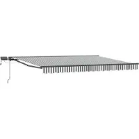 vidaXL Handbediende luifel met LED's Antraciet en Wit 4,5 × 3,5 m
