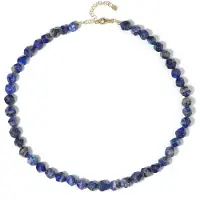 Cavill - Halsketting 925 Sterling Zilver Verguld - 207ct Lapis Lazulistenen Blauw uit Afghanistan - Verstelbaar Elegant Zilveren Sieraad