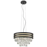 Zumaline NAICA Kristallen Plafondlamp Zwart Goud 4x E14 38cm Glamour