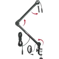 Gator Frameworks GFWMICBCBM4000 Pro Desktop Broadcast/Podcast Microphone Boom Stand