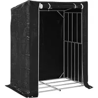 vidaXL Haardhoutrek met regenhoes 150x100x200 cm gegalvaniseerd staal