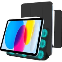 Cazy tablet Hoes geschikt voor iPad 11 (2025) 11 inch / 10e generatie (2022) 10.9 inch - Magnetic TriFold Bookcase - Zwart