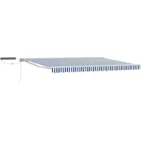 vidaXL Elektrisch Uitschuifbare Zonneluifel Blauw en Wit 4 × 3 m