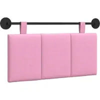 vidaXL Hangend hoofdbord Roze Stof