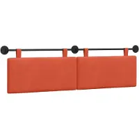 vidaXL Hangend hoofdbord Rood Oranje Corduroy stof