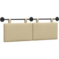 vidaXL Hangend hoofdbord Lichtgroen Grijs Corduroy stof