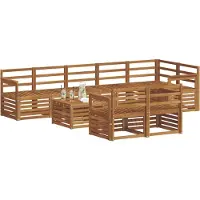 vidaXL Buiten bank set 9 st Naturel Polyester