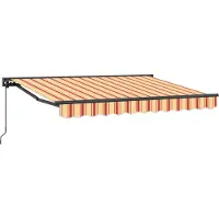 vidaXL Handmatig uitschuifbare luifel Geel, Oranje en Wit 3,5 x 2 m