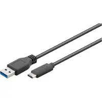 Microconnect USB3.1CA2, 2 meter, USB-C, USB-A, USB 3.2 Gen 1 (3.1 Gen 1), zwart