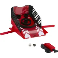 Eddy Toys Skeeball Desktopspel - Compact Bureauspel Voor Thuis Of Op Kantoor - Inclusief Lanceerder En 3 Metalen Ballen - Geschikt Voor Alle Leeftijden - Afmeting 16x11 cm - Kleur Rood