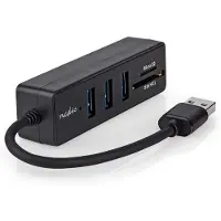 Nedis Usb-hub Fresh Green Box Usb-a Mannelijk - 3x Usb A Vrouwelijk Zwart