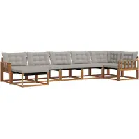 vidaXL Buiten bank set 7 st Natuurlijk en Licht Grijs