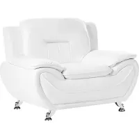 Beliani LEIRA - Fauteuil - Wit - Veganistisch eco-leer