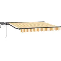 vidaXL Handbediende luifel met LED's Geel, Wit, Anthraciet 3,5 x 2,5 m