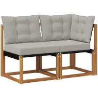 vidaXL 2 st Outdoor Midden- en Hoekbank Naturel