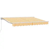 vidaXL Handmatig uitschuifbare luifel Geel 3 x 2,5 m