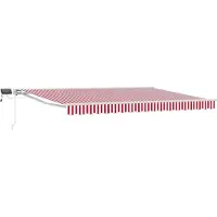 vidaXL Handbediende luifel met LED's Rood en Wit 4,5 × 3,5 m