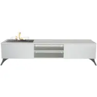 Xaralyn TV-meubel met haard - Elin B - wit hout - cinewall - 2 KW verwarming - echte vlammen - bio-ethanol sfeerhaard met meubel