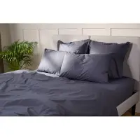 Emma Katoen Percale Dekbedovertrek 240x220 - Gris Foncé