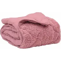 vidaXL Winter Duvet Roze 140 x 220 cm Microvezel en Teddy fleece