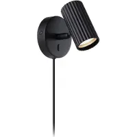 Eglo Portillo 1 Wandlamp - GU10 - 11 cm - Zwart - Snoer met Stekker