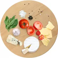 Kadax draaiende serveerplank "Cesa", gemaakt van natuurlijk hout, serveerschaal, schaal voor snacks, borden, 35 cm
