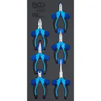 Bgs Accessoires voor gereedschapskoffers, Werkplaatswagen inzet 1/3: Precisie minitangen set 6 stuks.