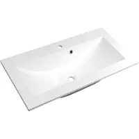 Sapho Yukon Gekweekte Marmeren Wastafel 70x45cm, wit