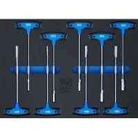 Bgs Accessoires voor gereedschapskoffers, Gereedschapsbak 3/3: Dopsleutelset met T-greep 9 stuks.