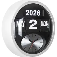 Karlsson Wandklok Round Flip - Wit - 11x32.6x32.6cm - Wandklok Scandinavisch