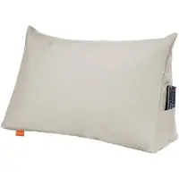 Sleepling 70 x 40 x 20 cm rugkussen, wigkussen voor bed en bank, lendenkussen, driehoekig leeskussen, kussen met afneembare wasbare hoes, zijvak, beige