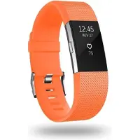 Jumada 's - Fitbit Charge 2 bandje - Gesp - Siliconen - Oranje - Small