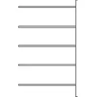 Ssi Legbordstelling R3000, aanbouwstelling, 5 verzinkte legborden, diepte 500 mm, legbordgewicht 150 kg, B 1315 x H 1960 mm