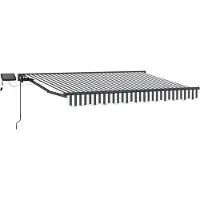 vidaXL Handmatige markiezenframe met LED-verlichting, antraciet en wit, 3 x 2,5 meter